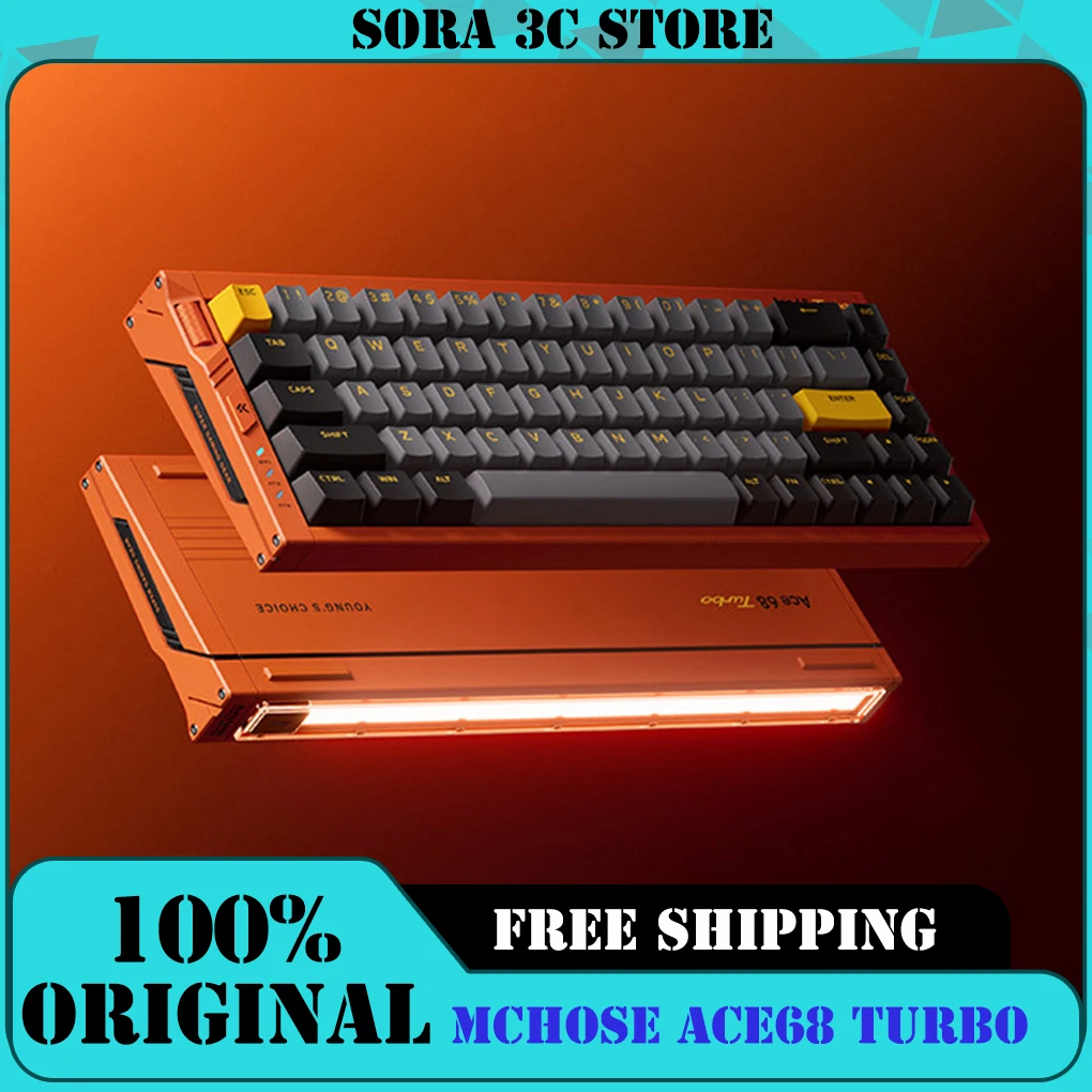 MCHOSE ACE68 Turbo Mechanical Customized Keyboard 0.001mm Rapid Trigger 16K Polling Rate 0.06ms  Low Latency High Precisio RGB