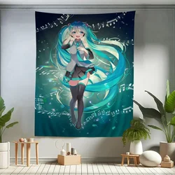 H-Hatsune Anime Miku Colorful Tapestry Wall Hanging Cheap Hippie Wall Hanging Bohemian Wall Tapestries Mandala Wall Hanging
