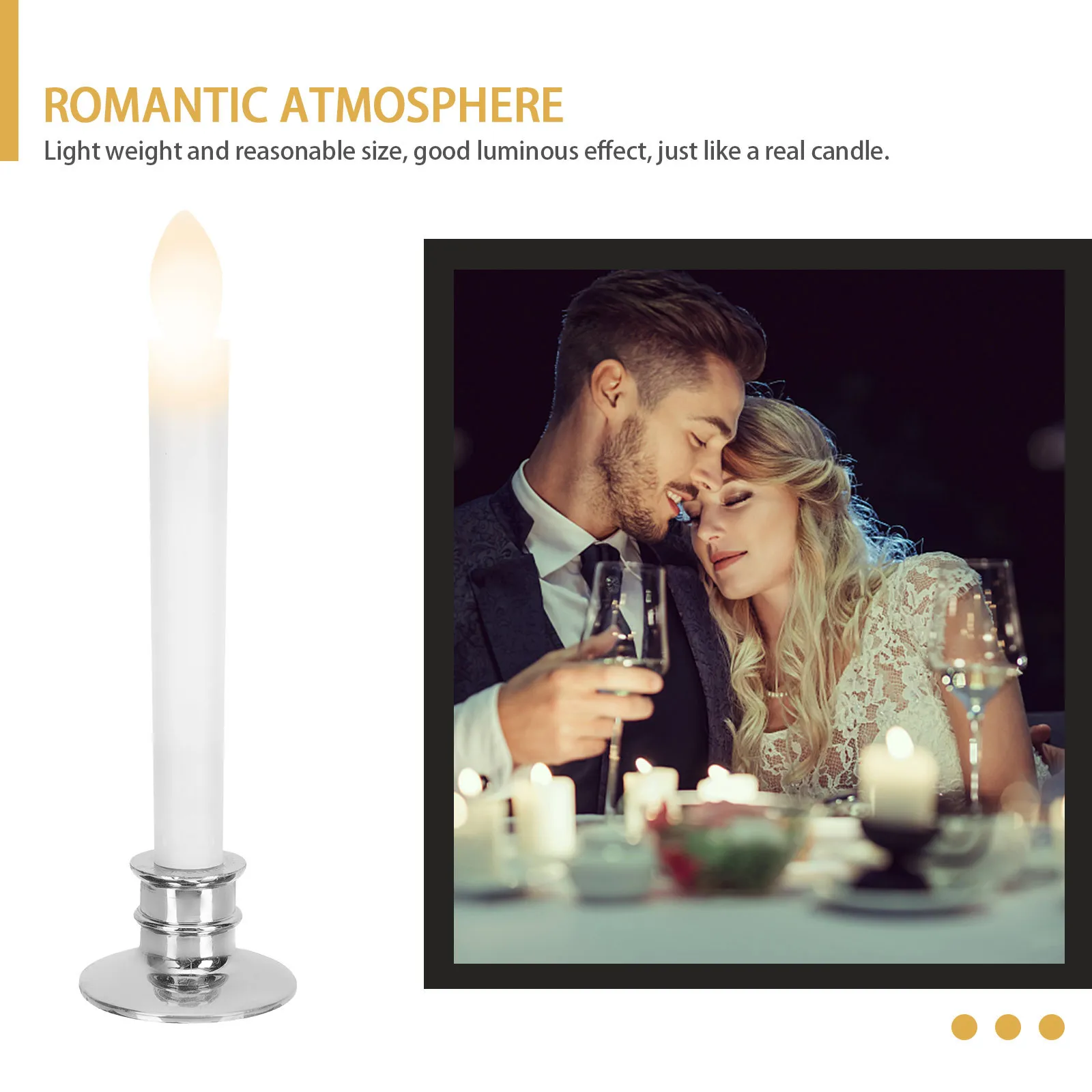 

2pcs Led Lamp Luminous Electronic Candles For Wedding Xmas Party Decor Tabletop Festival Decoration Energy Saving Long