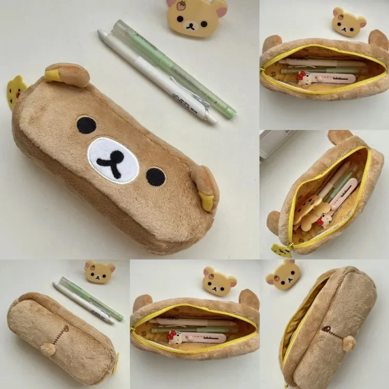 

Rilakkuma Pen Bag Back To School Japanese Y2K Kawaii Itabag Out Of Print San-x Plush Bear Duck Pen Bag Student Pencil Case New