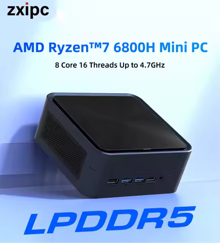 ZXIPC Mini PC AMD Ryzen 7 6600U 6800H 16GB DDR5 1TB M.2 SSD Desktop Computers Support 4K HDMI Display/WiFi6/USB3.2/Office