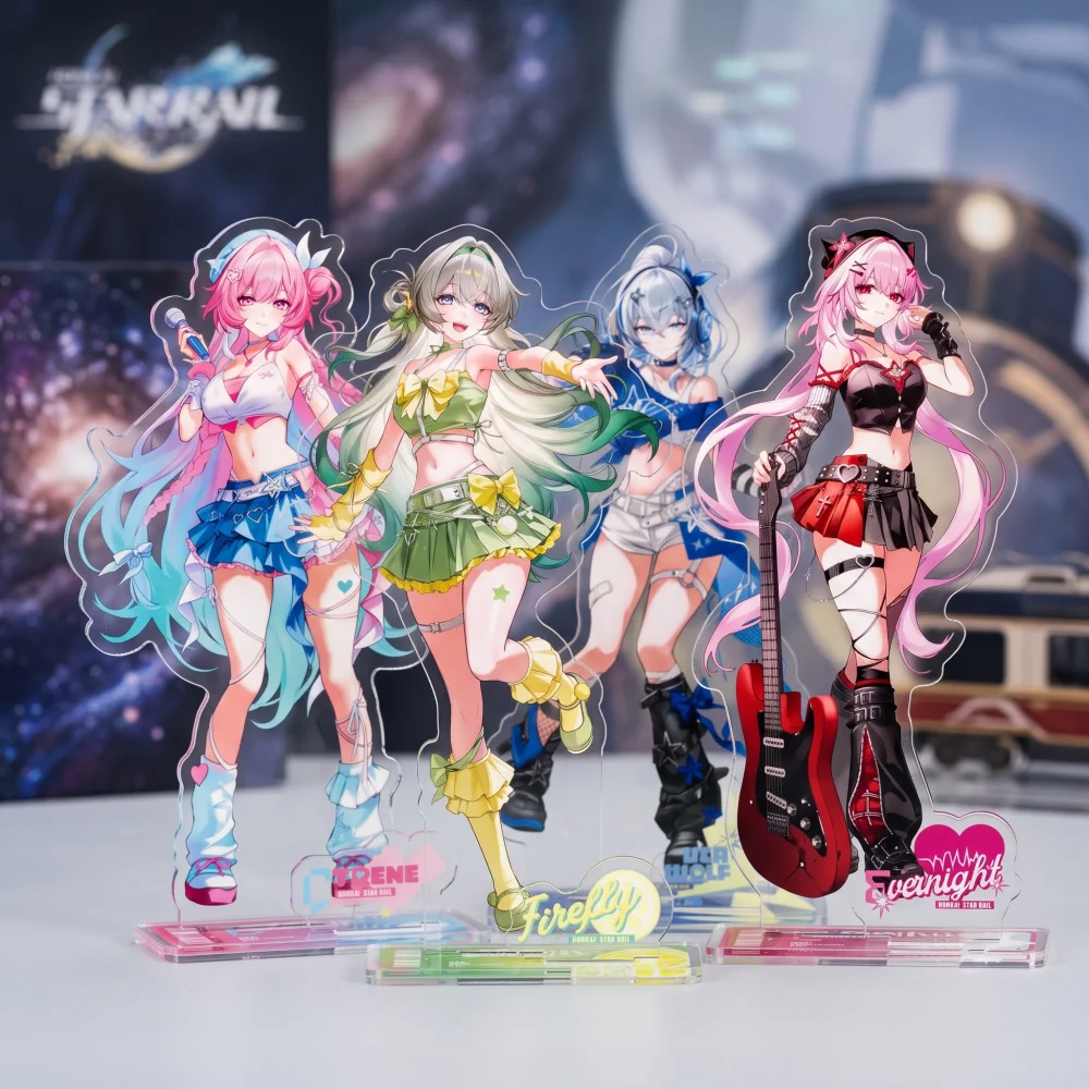 Honkai: Star Rail 15CM Acrylic Stand Keychain Silver Wolf Kafka March 7th Idol Band Ver. Desk Decor Collectible Gift for Fans