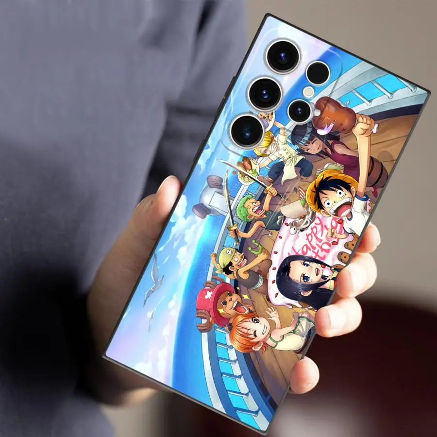 حافظة لهاتف سامسونج جالاكسي S21 FE S20 S25 Edge S23 Ultra S24 Plus OneS-PieceS Luffy
