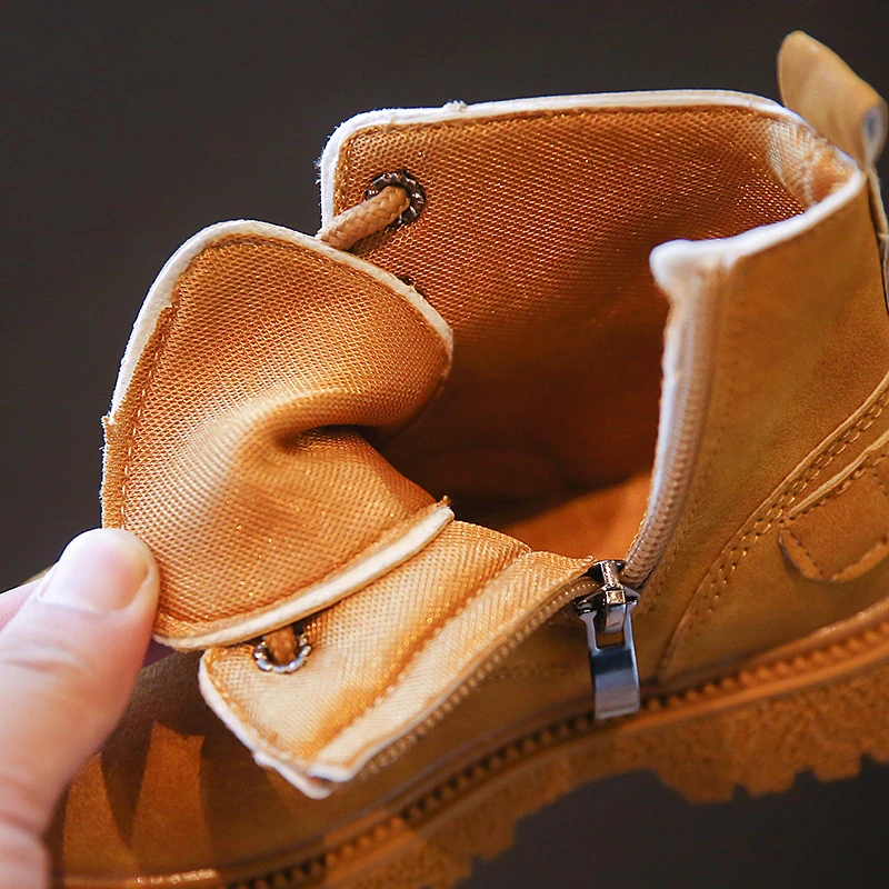 جديد 2025 ربيع الخريف أحذية أطفال طفل موضة حذاء من الجلد أحذية أطفال بنين بنات أحذية الأطفال لينة عدم الانزلاق قصيرة التمهيد #6