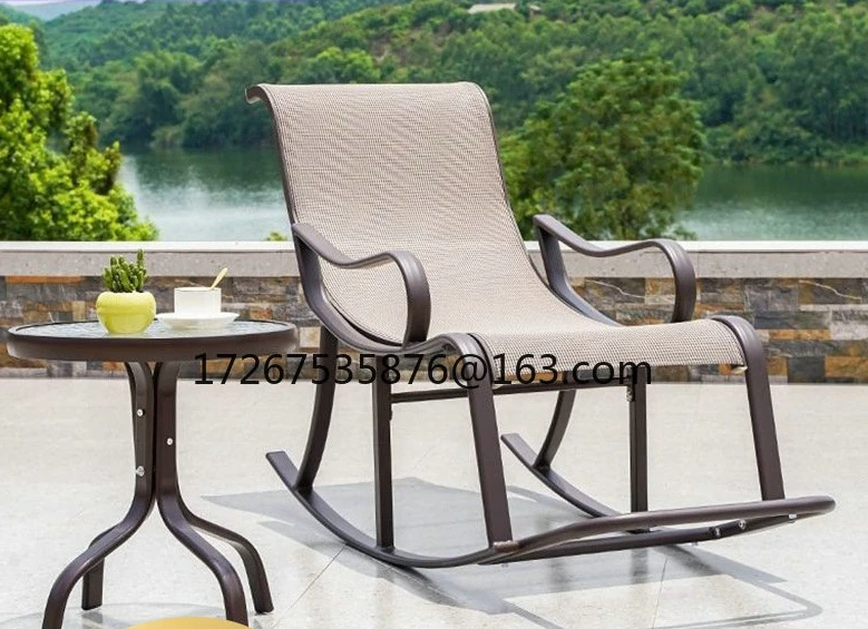 

Aluminum Alloy Lunch Break Chair Leisure Terrace Garden Elderly Happy Chair Teslin Mesh Lounge Chair