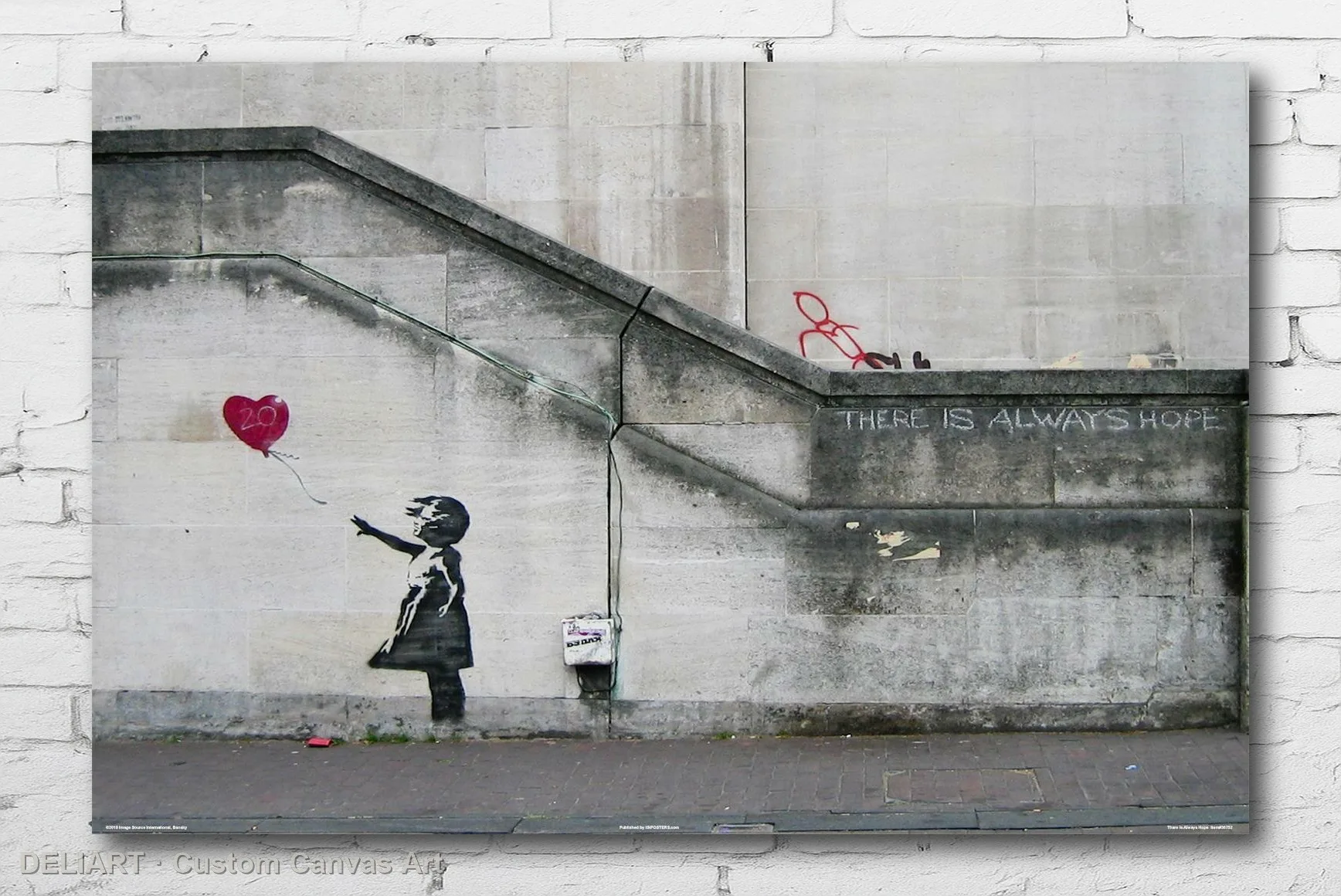 

BANKSY - THERE IS ALWAYS HOPE Canvas Poster Custom Size Available Room Decoration Home Decor Wall Art