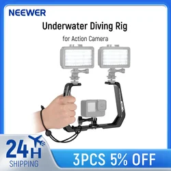 NEEWER Underwater Dive Rig for Action Camera Aluminum Alloy Black U Shaped Handgrip Compatible with GoPro Hero 12 11 10 9 8