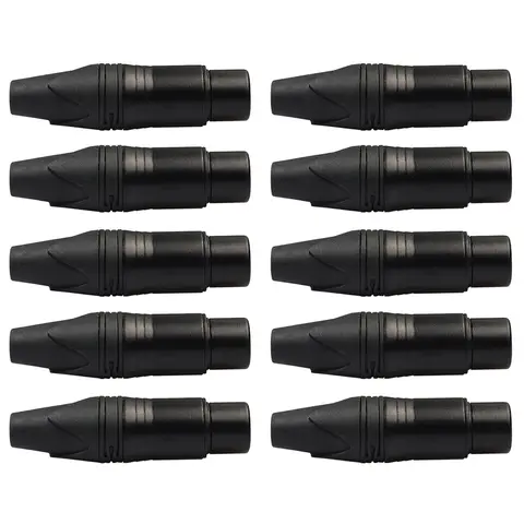 10pcs DIY Microfone XLR 3Pin Conector Fêmea Cabo Adaptadores de Plugue de Solda