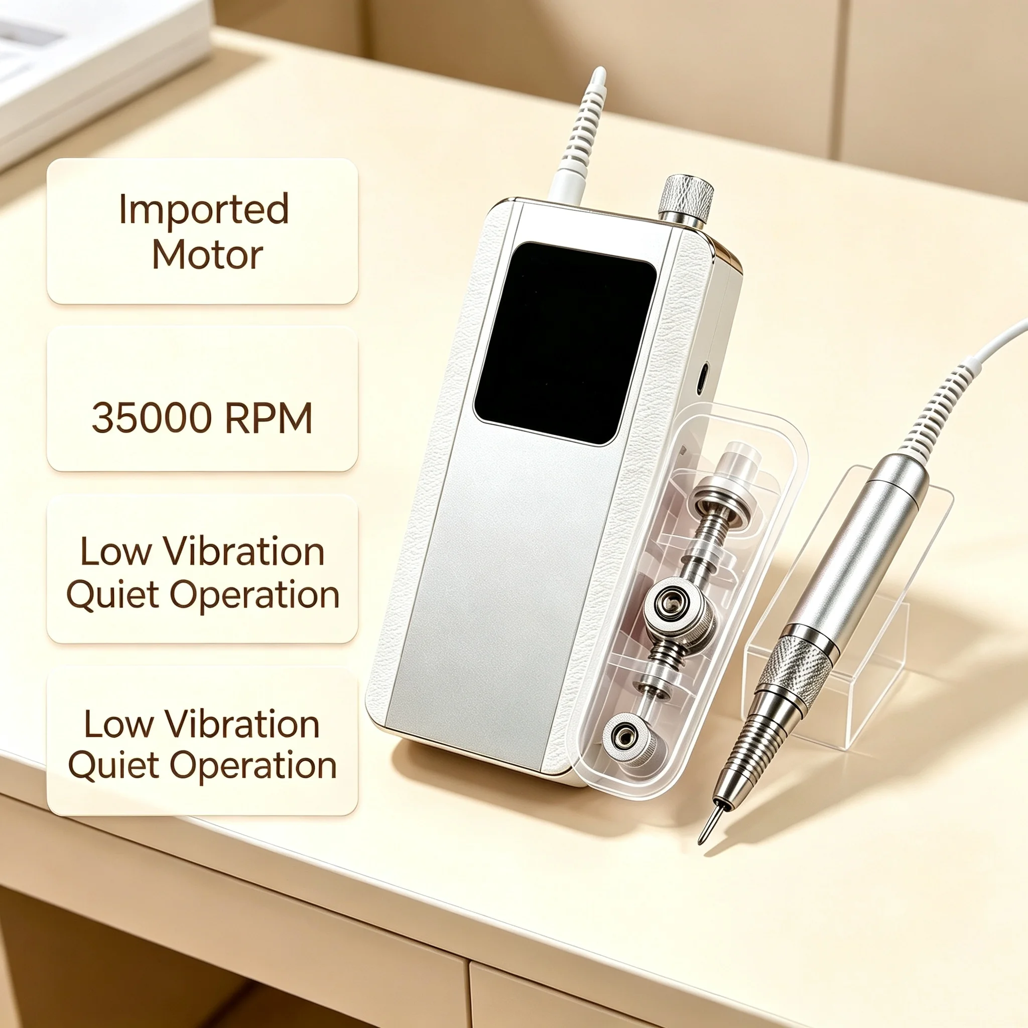 5000RPM Brushless Nail Dust Collector High Suction Low Noise LED Display Turbine Vacuum Cleaner Professional Nail Art Equipment