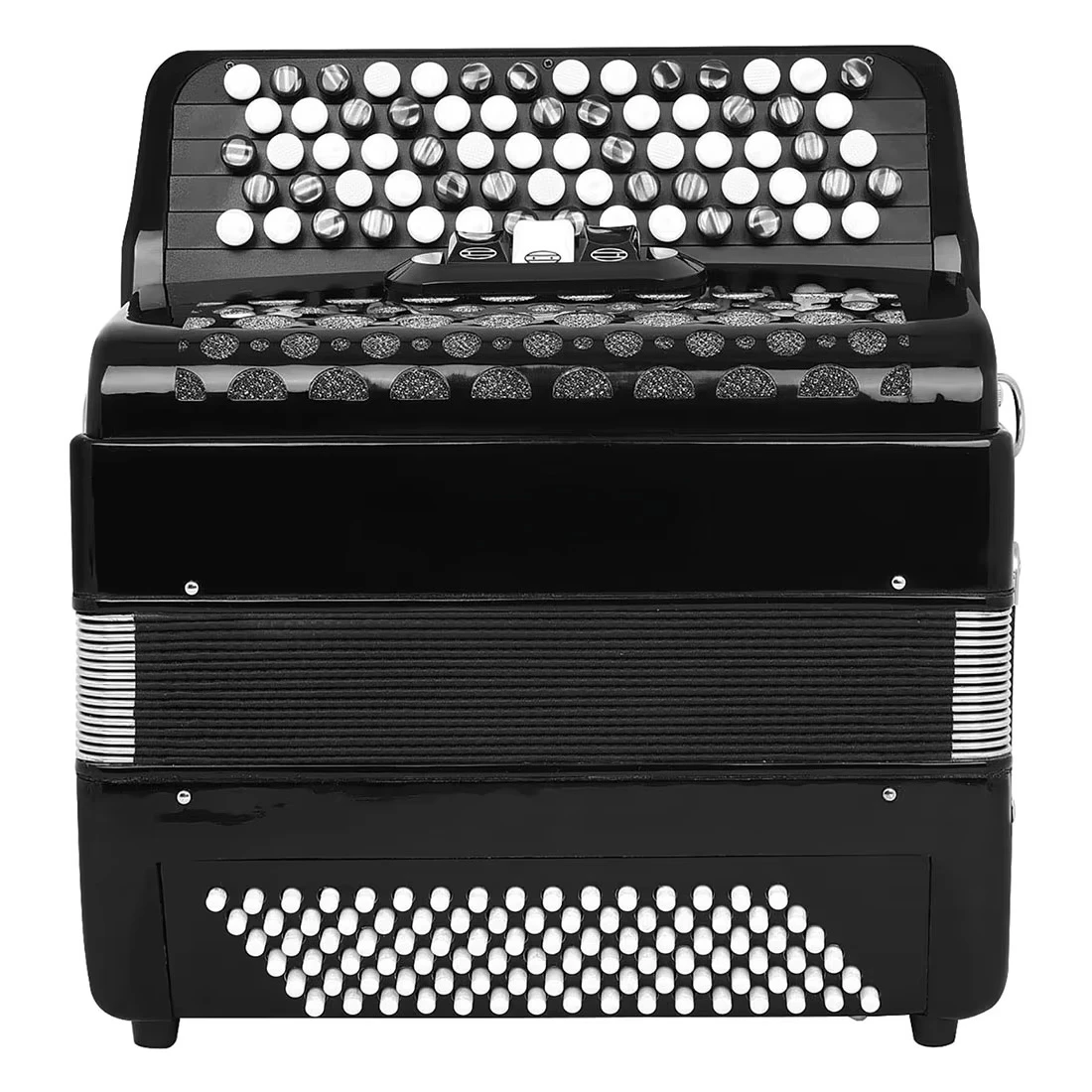 AH-220 69-Key 96-Bass C System Button Bayan Accordion with 3 Register Switches Anti Slip Keys Professional Grade Music