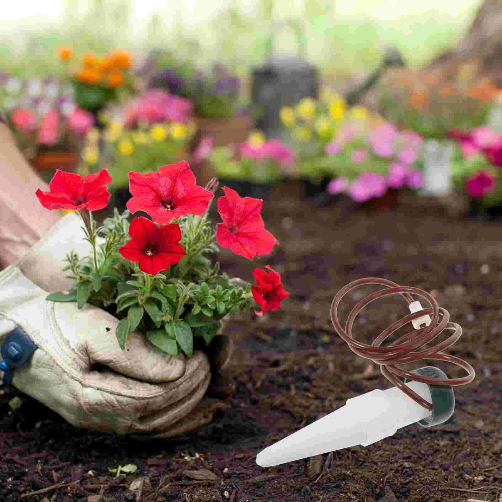 4 pçs estacas de rega automática garrafa planta preguiçoso flor waterer auto dispositivos plantador inserção sistema jardim viagem