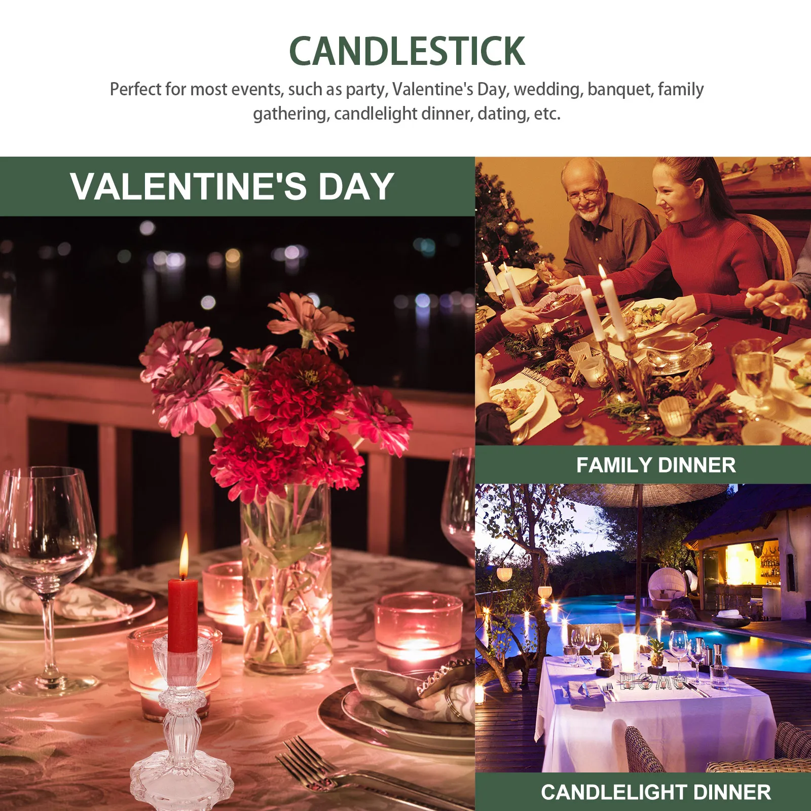 2 قطعة حامل زجاجي حامل شفاف طويل القامة لعيد الشكر وعيد الميلاد وحفلات الزفاف وأجواء الطعام على الطراز العتيق