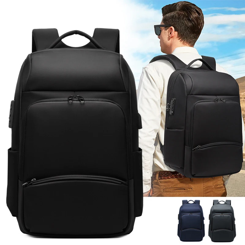 Imagem -04 - Mochila Masculina Impermeável para Laptop Alta Capacidade Anti-theft Lock Bolsa de Viagem Carregamento Usb Negócios 17