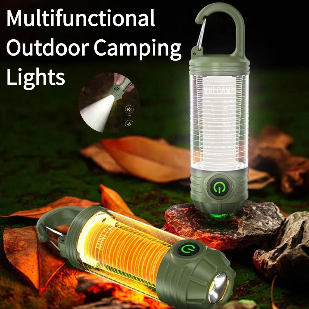

Многофункциональный светильник для кемпинга, уличный светодиодный ночник, перезаряжаемый фонарик, водонепроницаемый для кемпинга, дорожные фонари