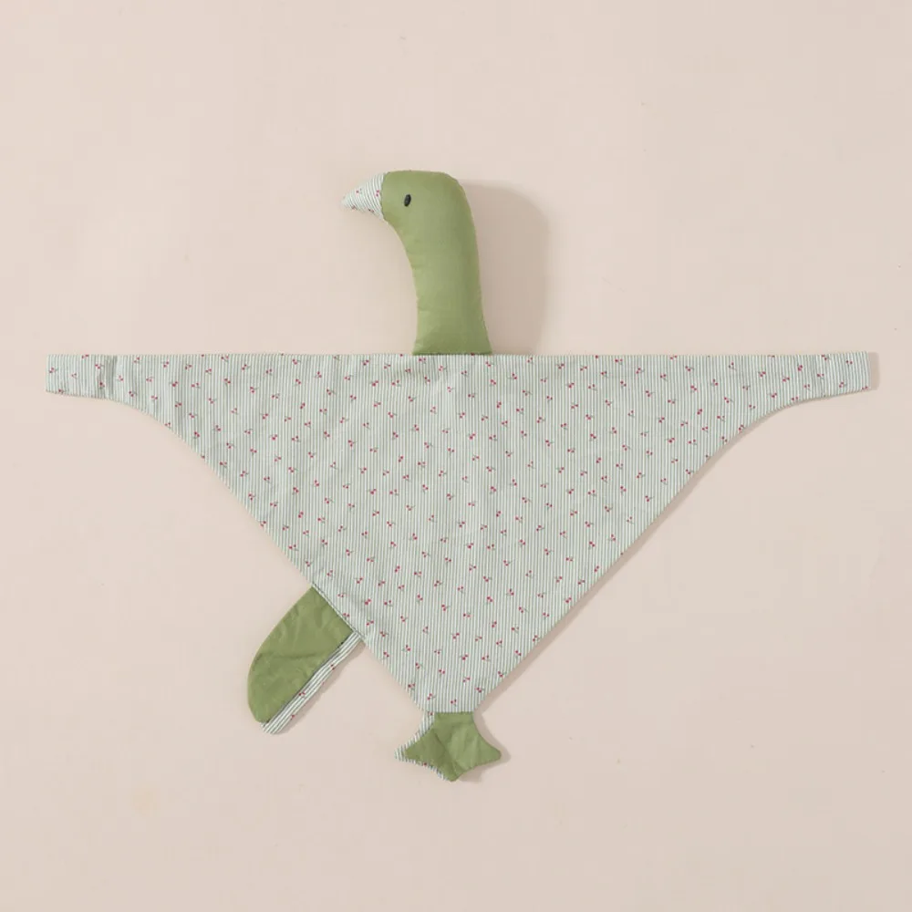 وسادة تهدئة للأطفال حديثي الولادة على شكل بطة من القطن الخالص، منشفة لعاب تفاعلية، زينة على شكل بطة، هدية عيد ميلاد