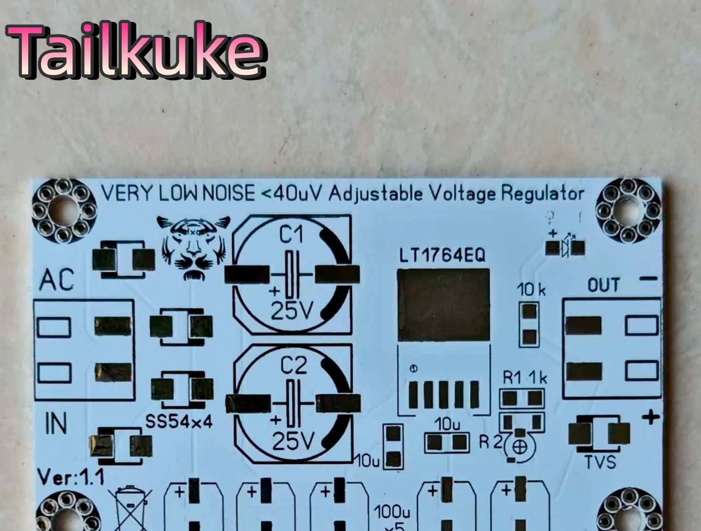 LT1764 extremely low noise 3A linear adjustable regulated power supply board