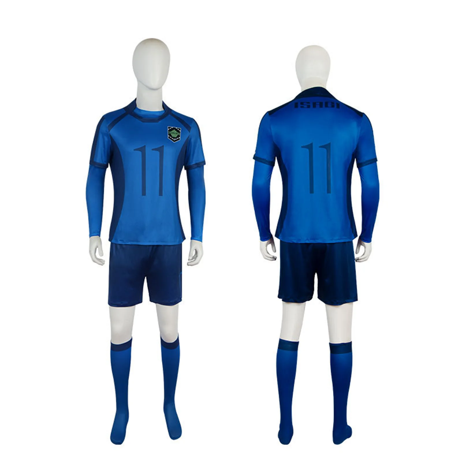 

Isagi Yoichi Cosplay Costume Men Football Jersey Summer Blue Printed Short Sleeved Sportswear Halloween Outfits