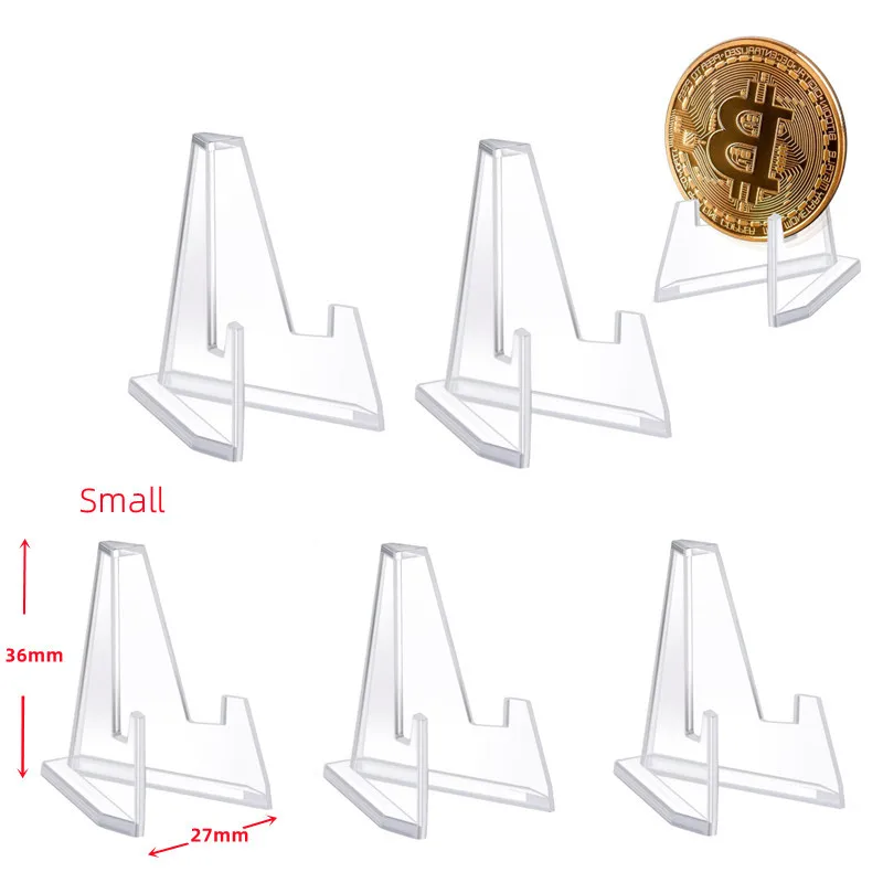 

10pcs Acrylic Coin Display Stand Holders Small Model Easel Rack Commemorative Challenge Coin Medal Badge Capsule Holder Support