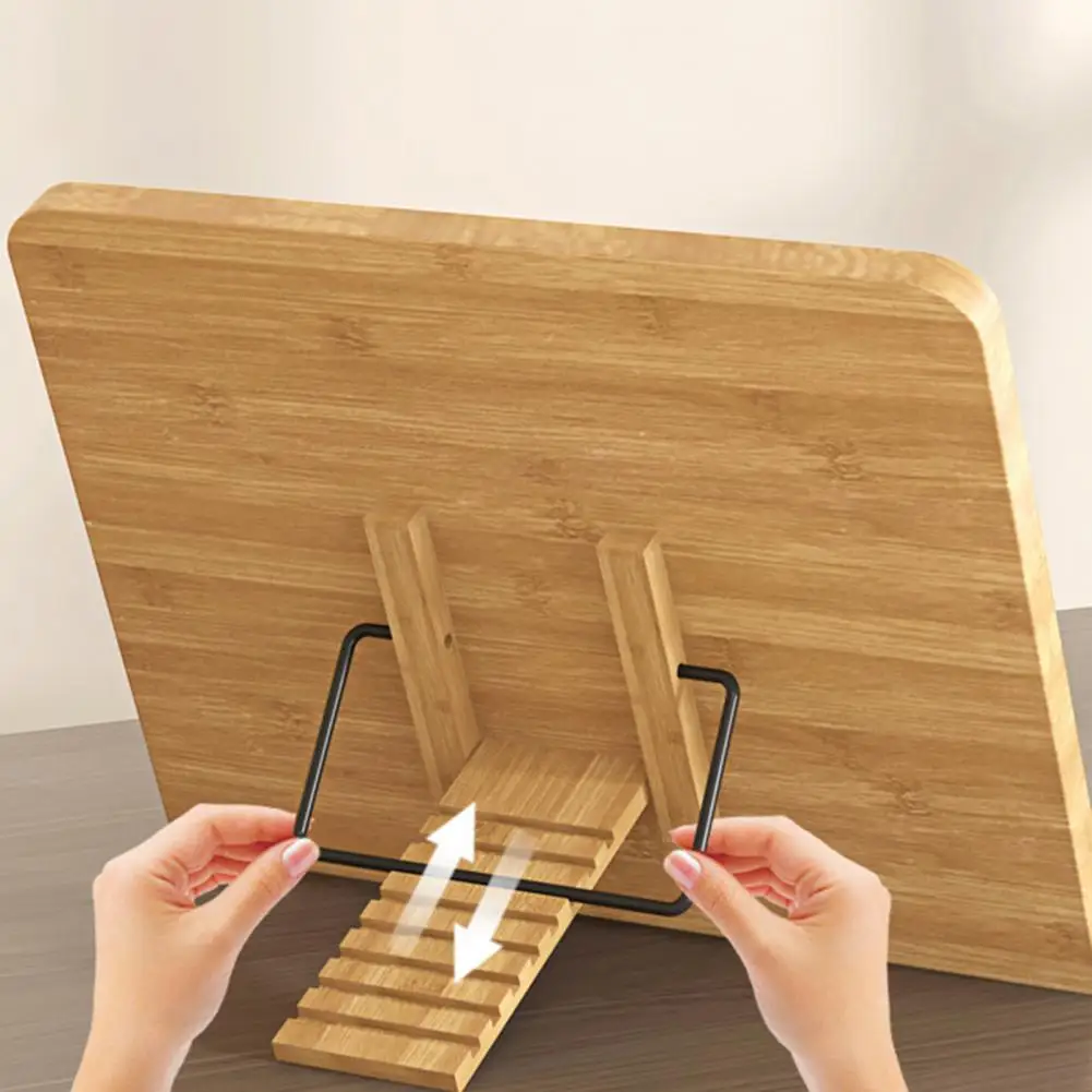 Adjustable Book Holder Adjustable Wooden Book Stand for Reading Hands-free Cookbook Holder Stable Tablet Document Display Tray