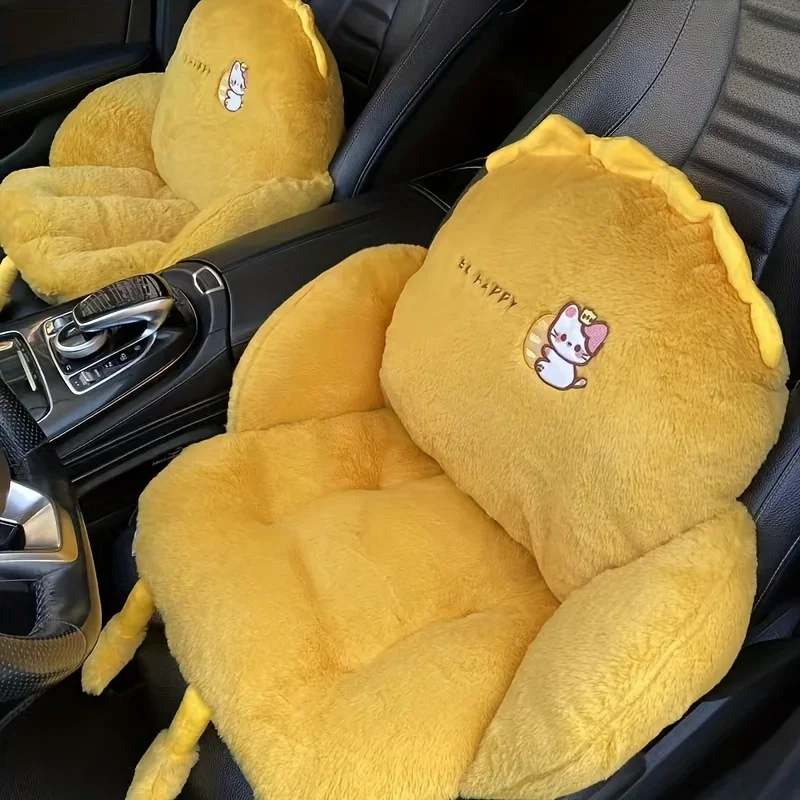 

Cute Car Keep Warm Seat Cushion SUV Truck Universal Household Use Office Seating Supplies Travel Seat Mat Cartoon Dog Cat Panda