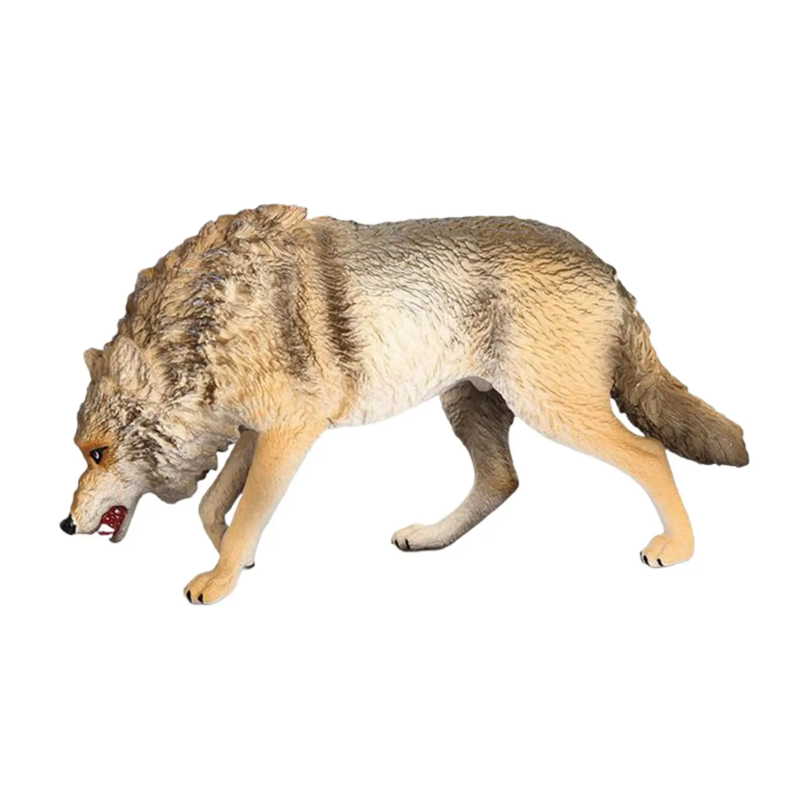 Wolf Figurine Crafts Simulation Wildlife Animal Statue for Educational Toys Party Favors Holiday Gift Cake Topper Desktop Decor