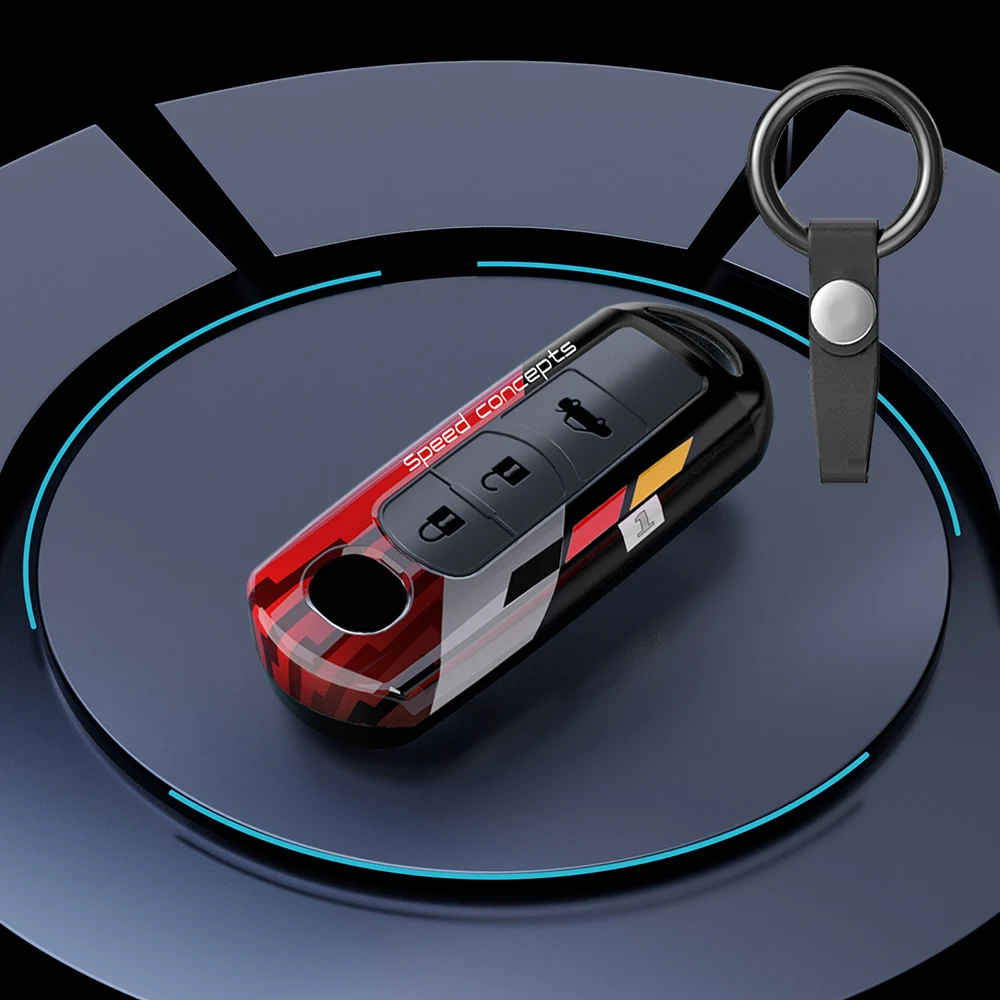 Graffiti Car Key Case Cover Fob For Mazda 2 3 6 Atenza Axela Demio CX-5 CX5 CX-3 CX7 CX-9 2015 2016 2017 2018 2019 Accessories