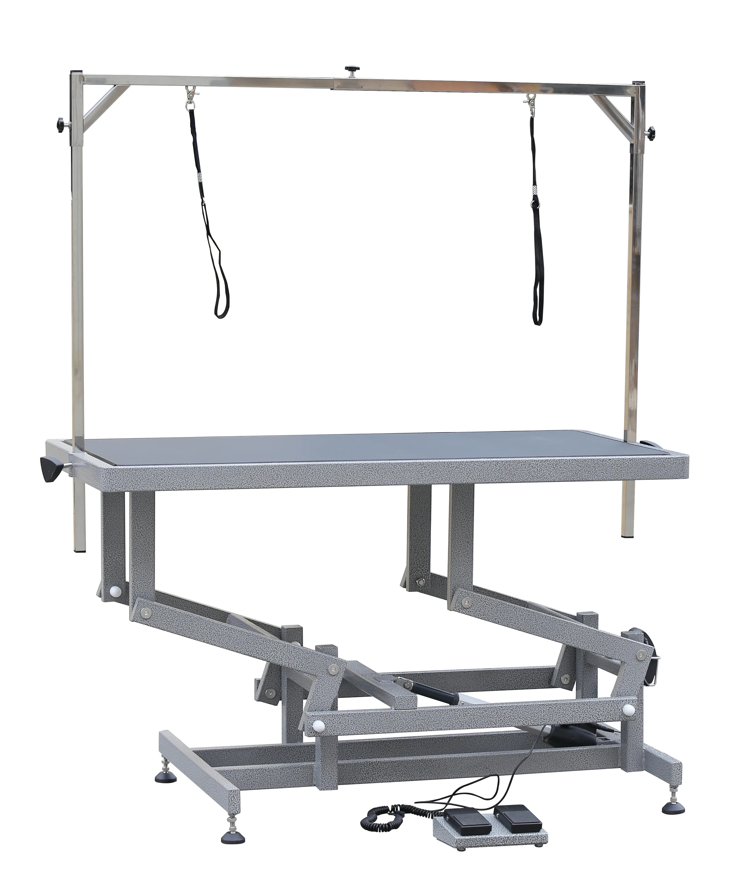 Super Stable Electric Lifting TABLE With Over-head Arm Singe Side Black Top One-side Double-step Foot Pedal