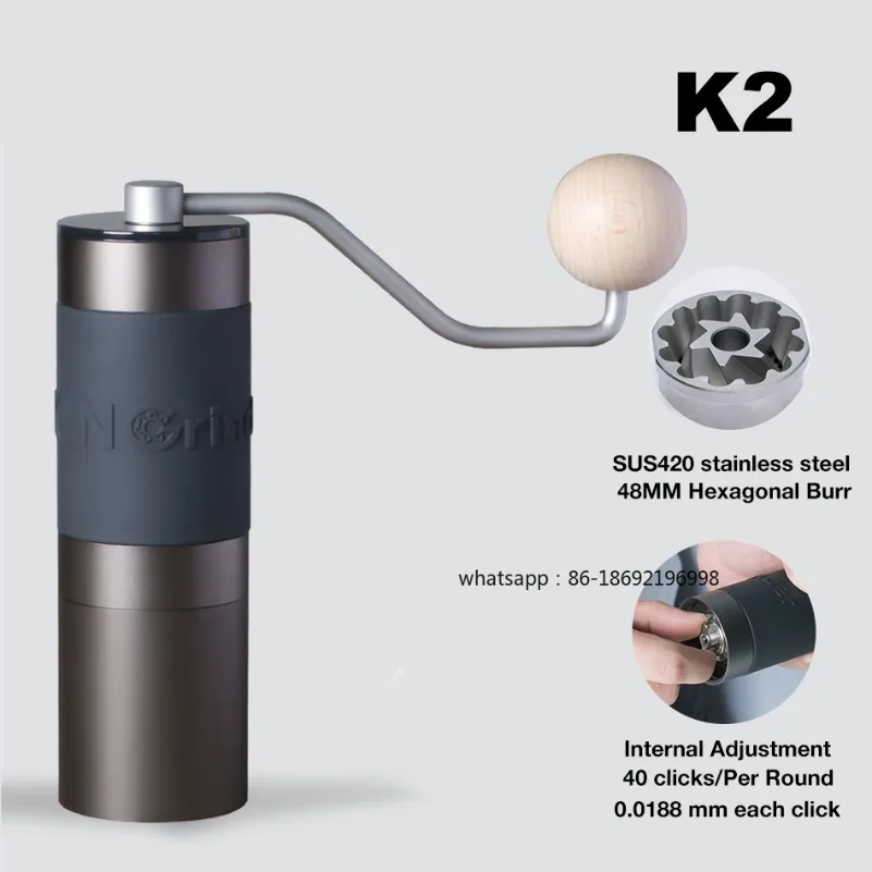

K2 / K4 / K6 Manual Coffee Grinder Portable Hand Mill 48mm SUS420 Stainless Steel Burr Grinding Кофемолка 커피그라인더