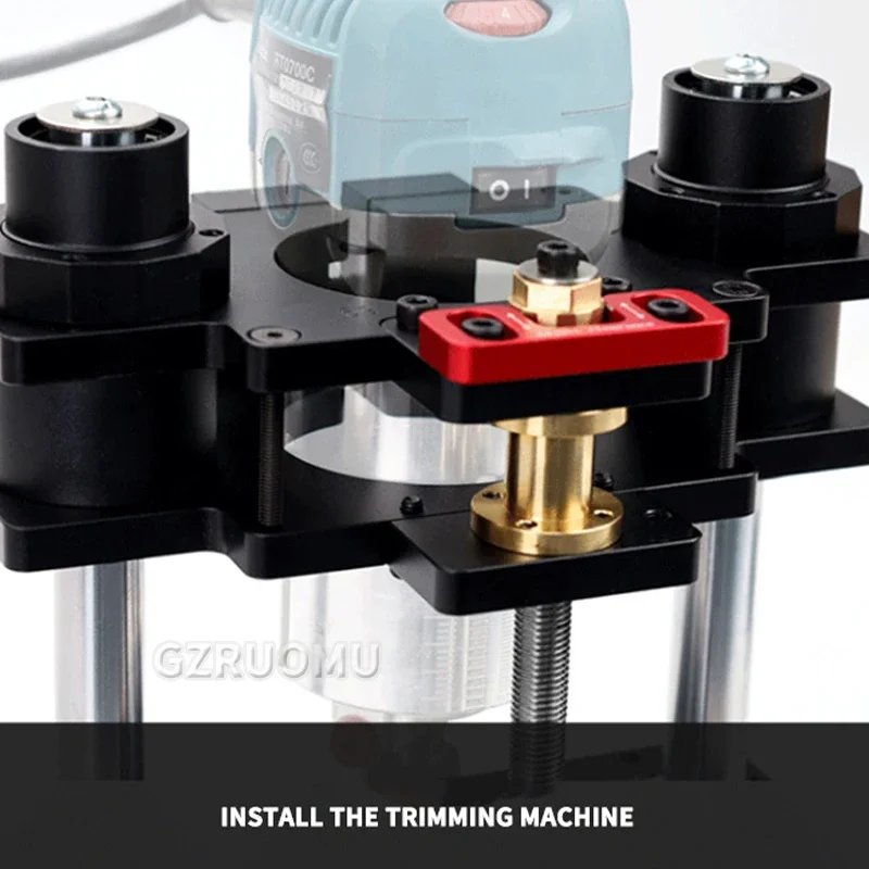 GD709 Router Lift, Router kayu 65mm/69mm untuk Router Meja Set Up Lift dengan pelat kayu presisi pertukangan