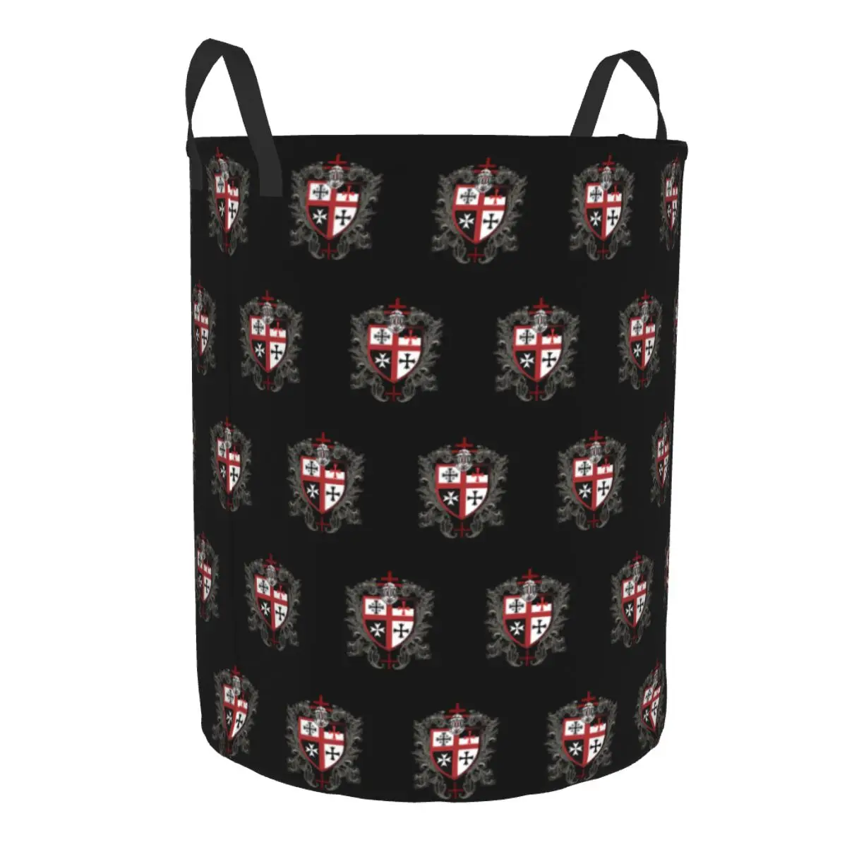 Custom Knights Templar Cross Shield Symbol Laundry Basket Medieval Emblem Order Clothes Hamper for Nursery Toys Storage Bin