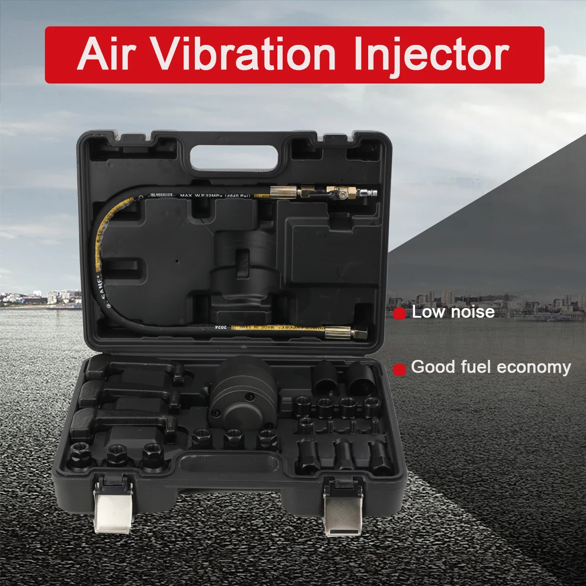 24 قطعة المهنية الهوائية حاقن الديزل مجتذب أداة إزالة الصواميل عدة الهوائية حاقن النازع الهواء الاهتزاز حاقن مجموعة