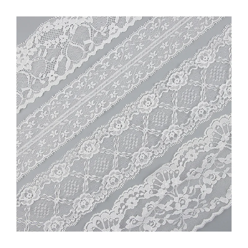 Exquisite White Lace Trim With Non-Elastic Floral Lace Edging For T-Shirt Neckline Dresses Lingerie And Craft Embellishments