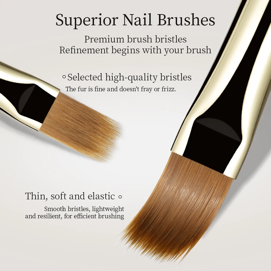 QNL 1/2/3pcs Nail Art Brushes Elastic Sweep Brush Gradient Nail Art Drawing Painting Pen with Lid Nail Tool Manicure Accessories