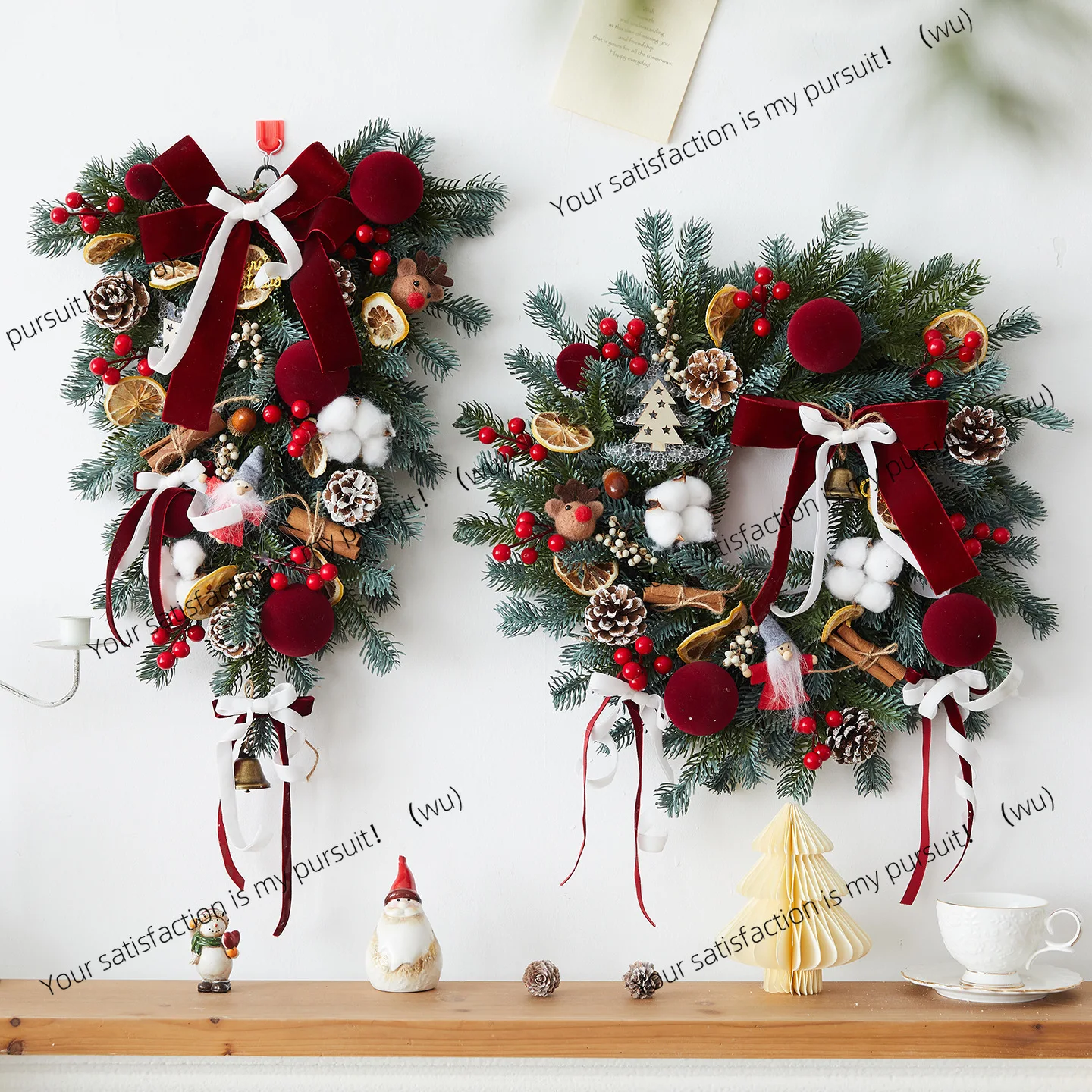 

Гостиная Рождественское украшение венок дверь висит подарок настенная сцена Рождественское украшение