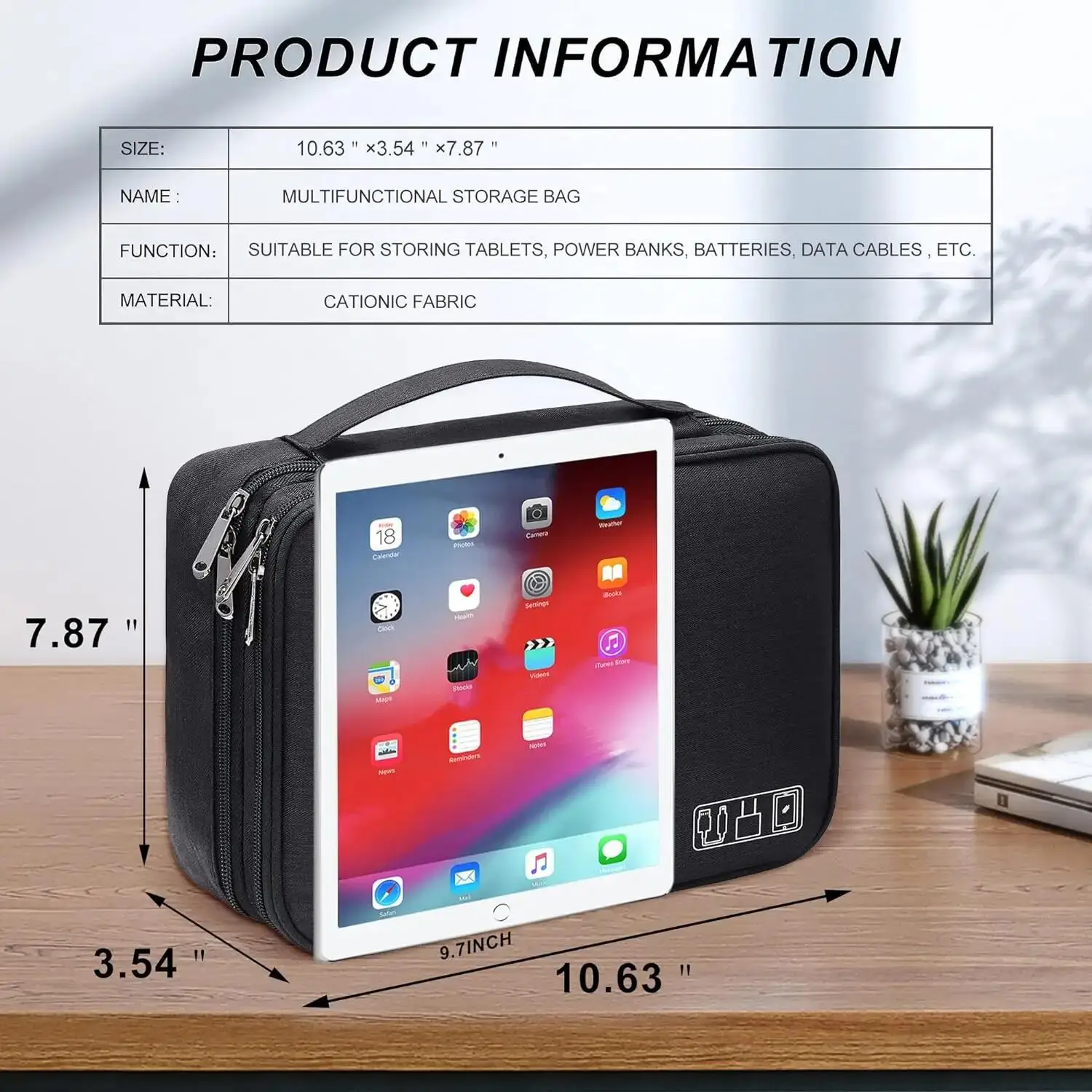 Portable Cable Organizer Travel Waterproof Digital Storage Pouch For Power Bank Digital Cable Earphone Electronic Accessories - view 6