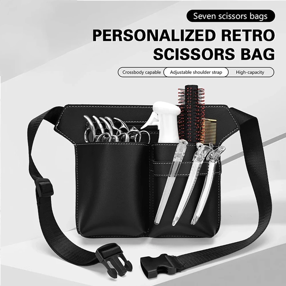 

Barber Hair Scissor Bag Pu Leather Hairdressing Holster Bags Clips Comb Holder Tool Waist Pack Belt Bag Salon Supplies