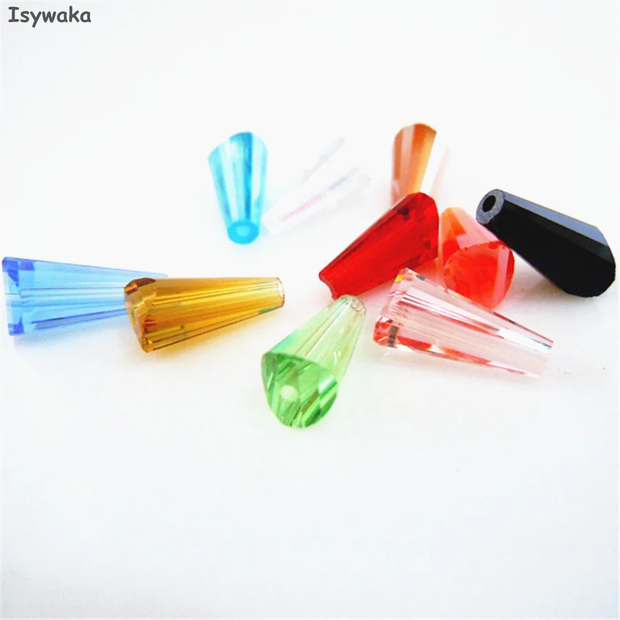 U Pick Color 50pcs 6X12MM Tower Shape Austria Crystal Beads Glass Beads Loose Spacer Bead For DIY Jewelry Making