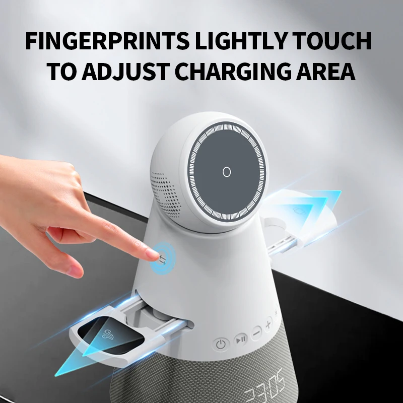

4 in 1 Wireless Charger Mobile Phones Magnetic Fast Charging Stand Touch Rotating Desktop Charging