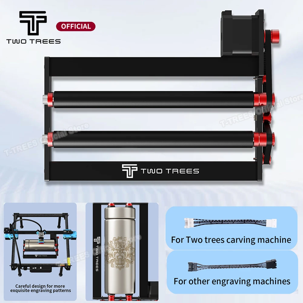 Twotrees TR3 Rotary Module Laser Engraver Rotary Roller Aluminum Y-axis Rotary Roller Engraving Module for TTS Router DIY Tools