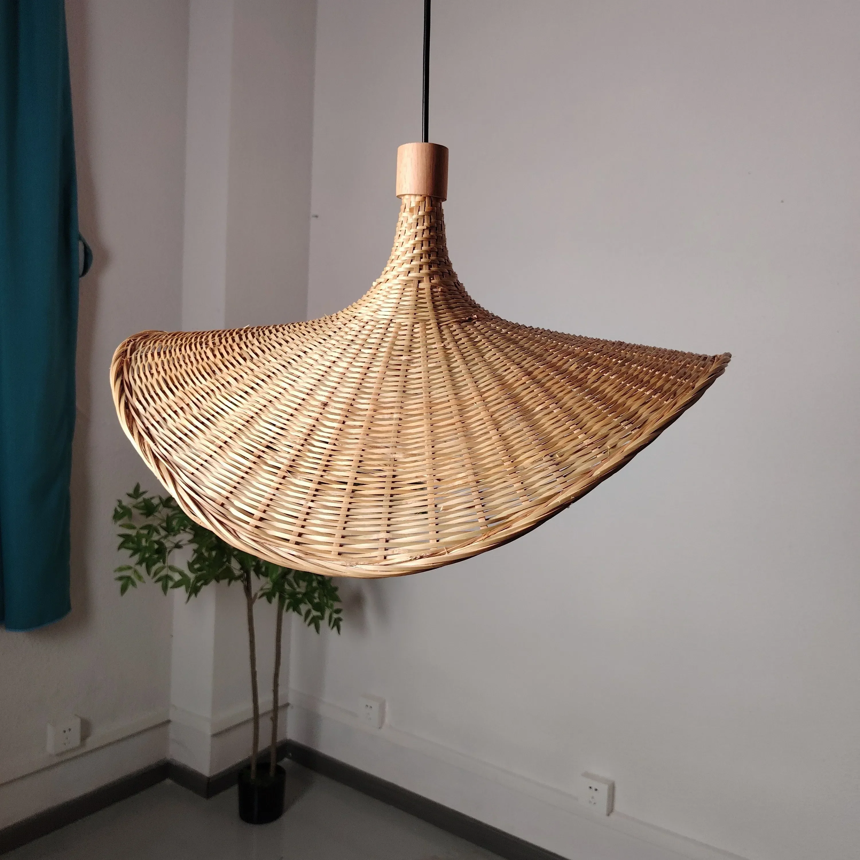 50cm naturalny wystrój artystyczny oświetlenie wiszące ręcznie wykonana bambusowa lampa wisząca do wyspy kuchennej salon jadalnia i schody