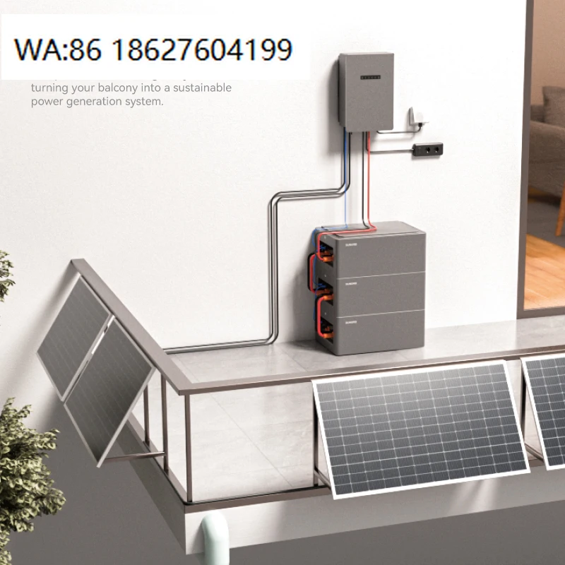 Solar Power System With Micro Inverter 5000W Solar Panel Home 2.56KWH Lithium Battery Storage Home Solar Energy Kit