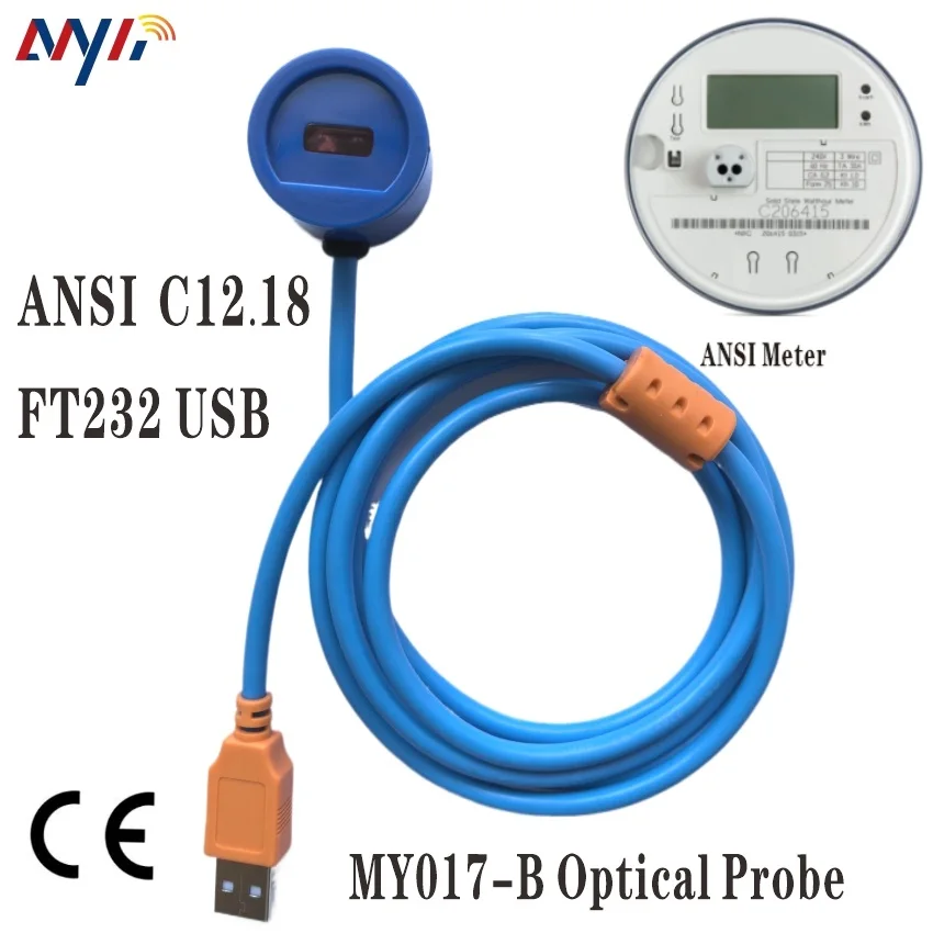 FT232 USB2.0ไปยัง IR kWh Meter flowmeter ANSI โพรบออปติคอลแบบ2 AS1284.10.2 C12.18สำหรับการอ่านค่าแอนซีสมาร์ทมิเตอร์