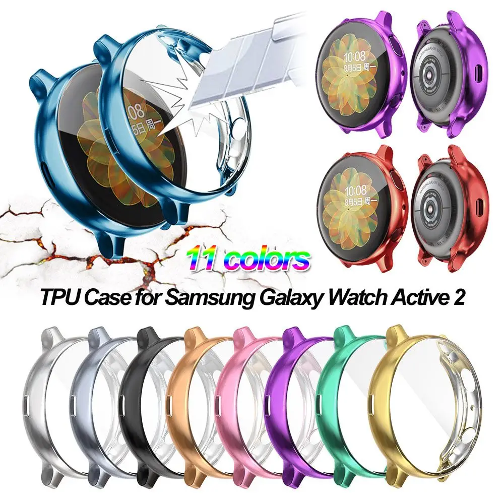 Sports Soft 40mm 44mm Screen Protector TPU Watch Case For Samsung Galaxy Watch Active 2 Electroplate