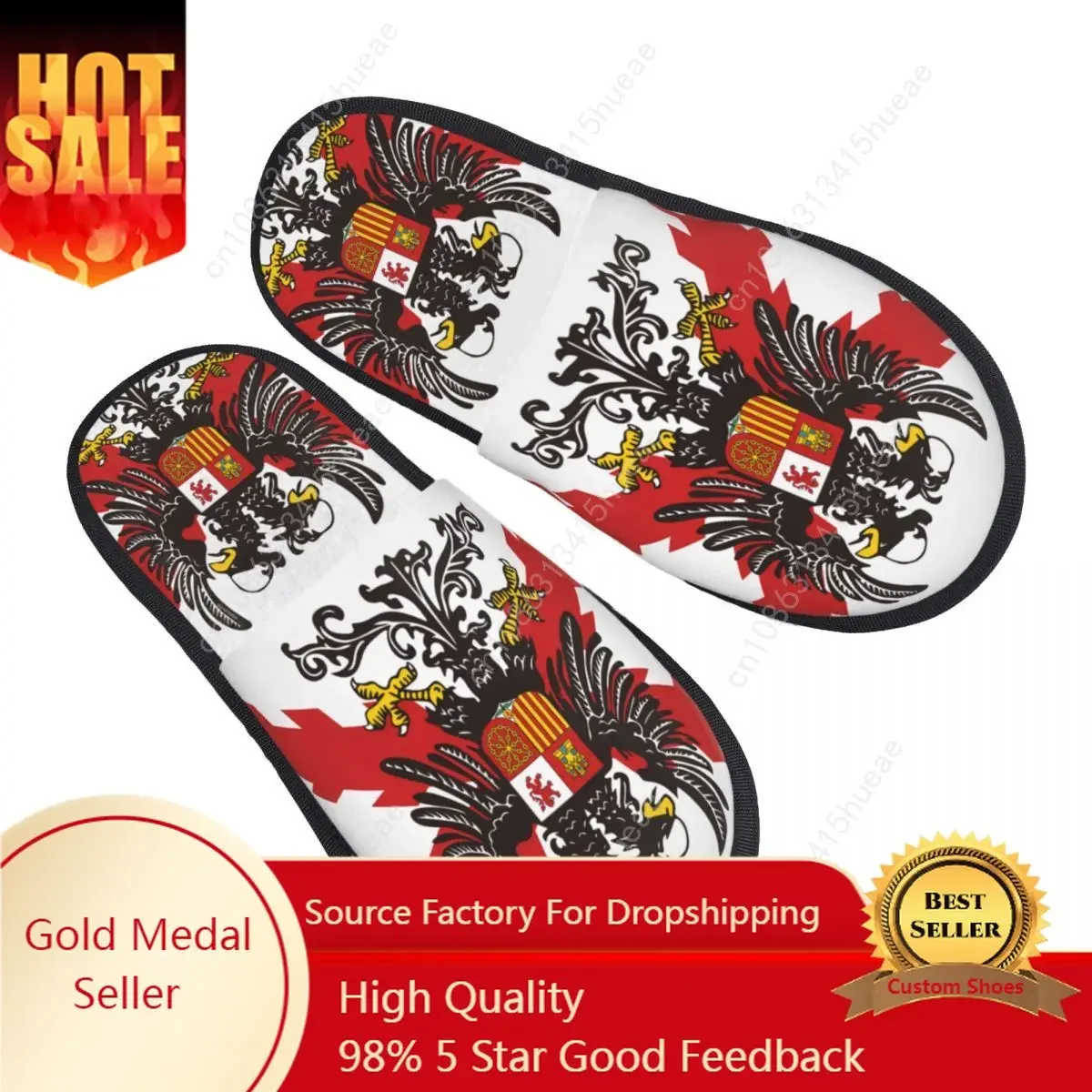 

Custom Spanish Legion Memory Foam Slippers Women Comfy Warm Spain Burgundy Cross House Slippers