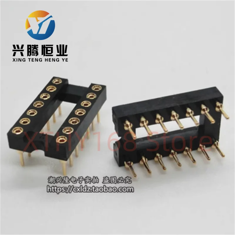 Original Zhengling Precision 14P fully gold-plated circular hole IC socket with 14 pin operational amplifier socket