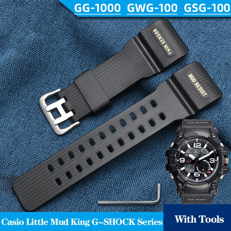 Rubber Silicone Watch Strap For Casio Small/Little Mud King G-SHOCK GG-1000 GWG-100 GSG-100 Classic Bracelet Sports Watchband