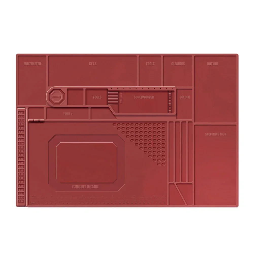 1 Pcs Soldering Mat Heat Resistant Silicone Work Pad 55x38cm Anti-Static Repair Station For Electronics Phone Watch Computer DIY