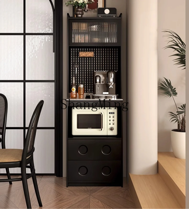

ZYY retro wind rock slab dining side cabinet integrated storage cabinet against the wall simple modern small cabinet