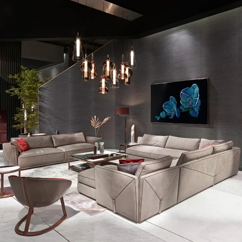 Frosted leather envelope sofa