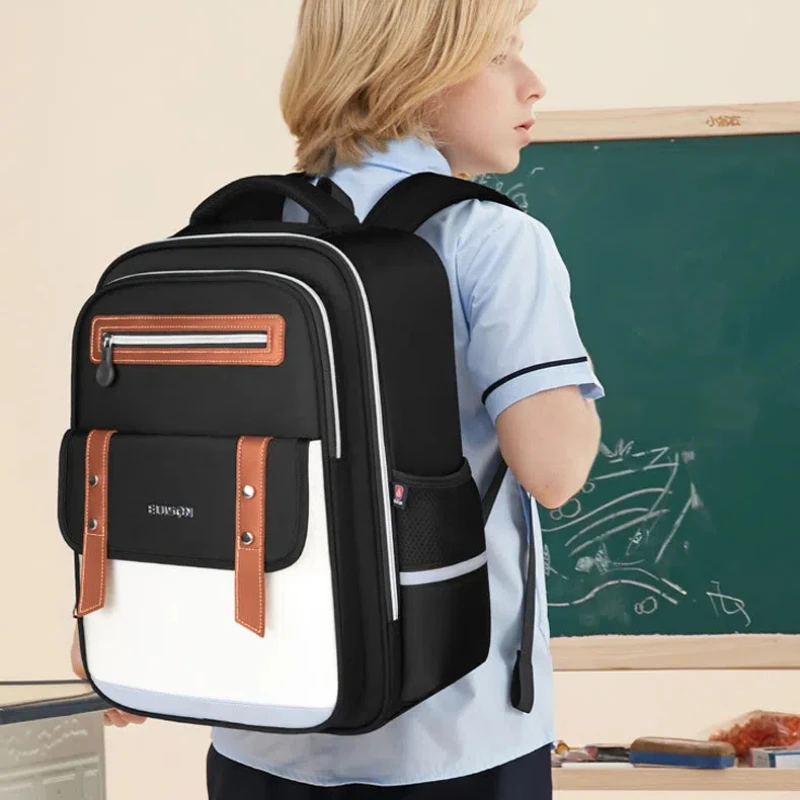 

Children's Backpack with English Style Strap Detachable Waist Protection Reduced Load Large Capacity Waterproof Backpack